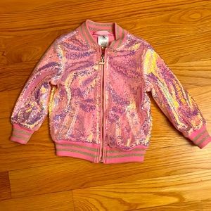 Disney Store Princess Sequin Bomber Jacket Size 3